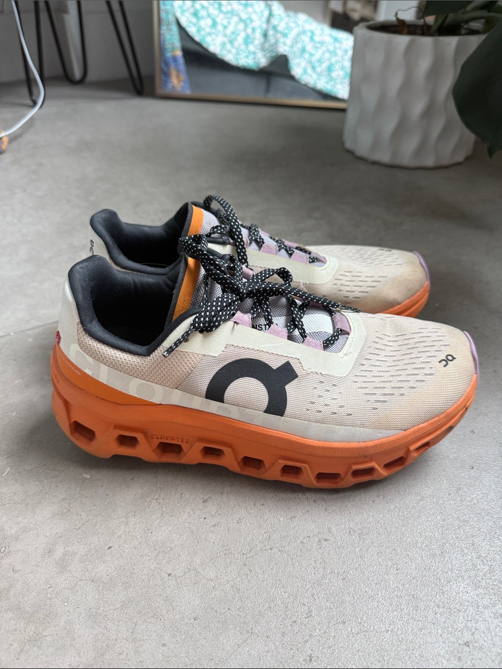 On Running Cloudmonster Sneakers in fawn tumrric